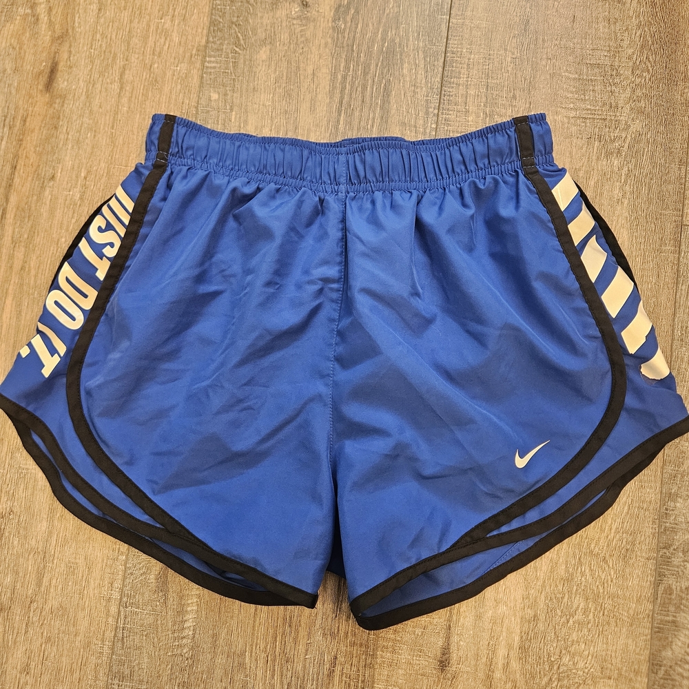 Nike Women's Blue and Black Athletic Shorts
